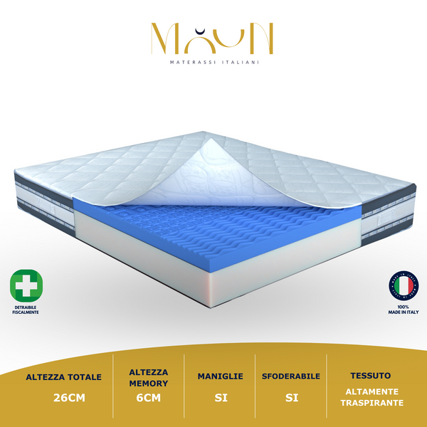Materasso Memory Foam Fenice H26